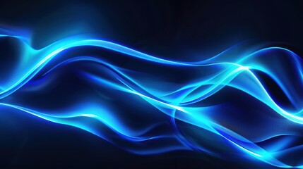 Fototapeta premium Abstract Blue Swirls on a Dark Background