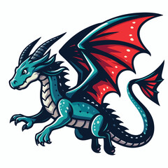 Dragon cartoon mascot vector illustration
