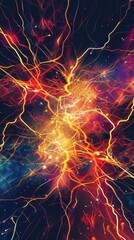 Abstract image of colorful lights against a dark background