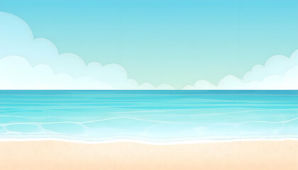 Obraz premium Abstract Watercolor vintage Paradise Clear Blue Waters, no text, copy space, Generative AI.