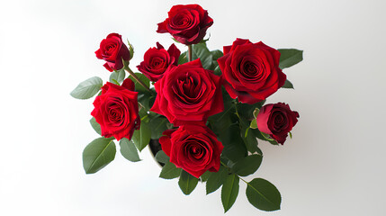 Beautiful roses on white table, Background
