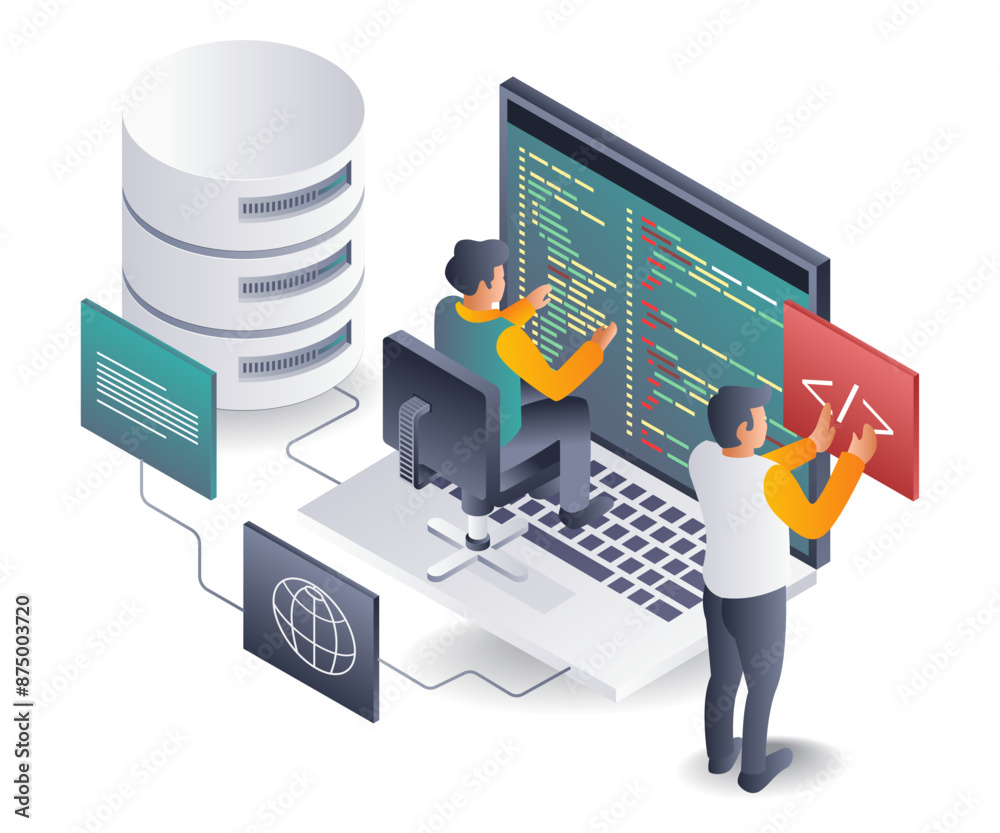 Aufkleber Programmer Team Developing Web Hosting Applications