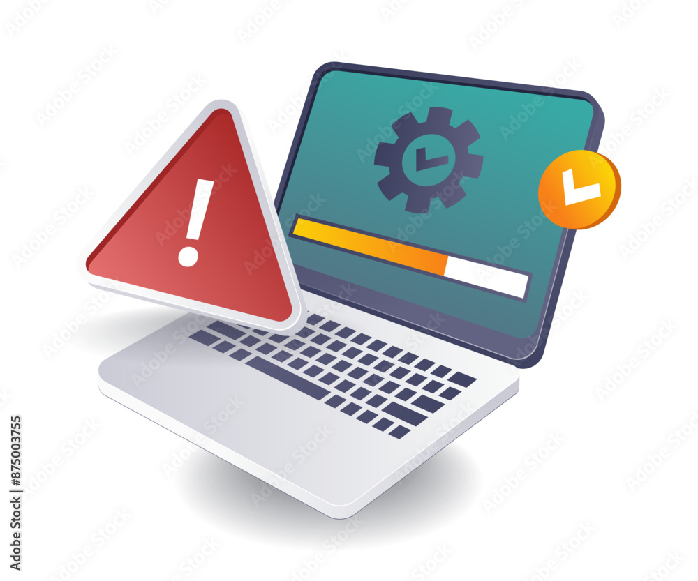 Leinwandbilder Process of Troubleshooting Computer Warnings