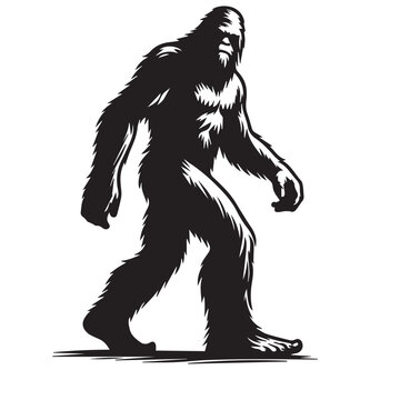 bigfoot silhouette image -silhouette transparent bigfoot -premium vector of bogfoot