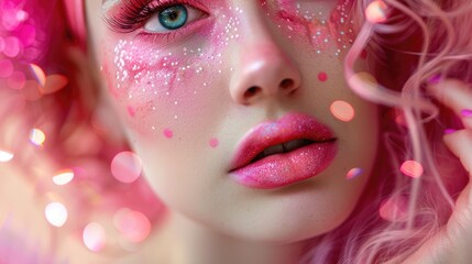 Pink themed makeup