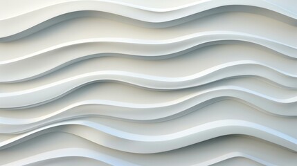 Obraz premium Stunning 3D white waves and shadow pattern for wall decoration. Beautiful seamless illustration.