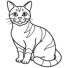 black and white cat vector illustration 