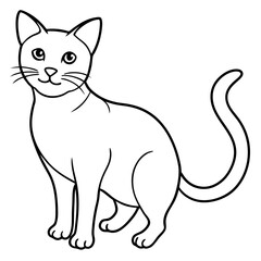 black and white cat vector illustration 