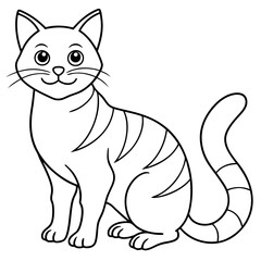 black and white cat vector illustration 