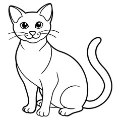 black and white cat vector illustration 