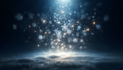 Naklejka premium Mystical Snowfall: Ethereal Snowflakes in a Winter Dream