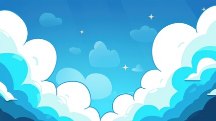 Breathtaking view of air clouds in the clear blue sky, calming and serene.