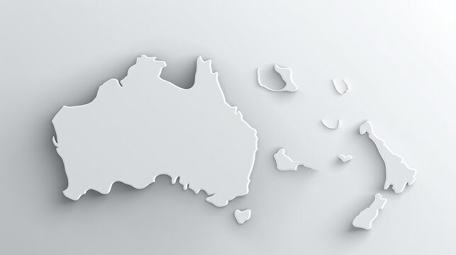 Detailed Australia map in sleek grey on a clean white backdrop for educational or design use.