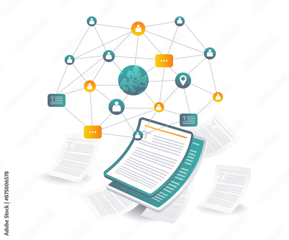 Aufkleber Information Network of Text Data Sheets