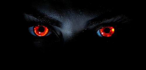 red color blazing eye texture background sprinkling in the dark 