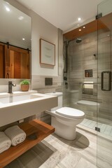 Modern minimalist Bathroom interior. banner, Design