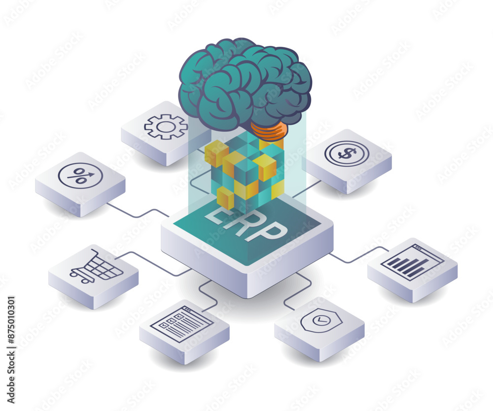 Leinwandbilder erp database network for business development