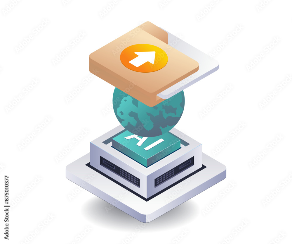 Leinwandbilder global data analysis of artificial intelligence in servers