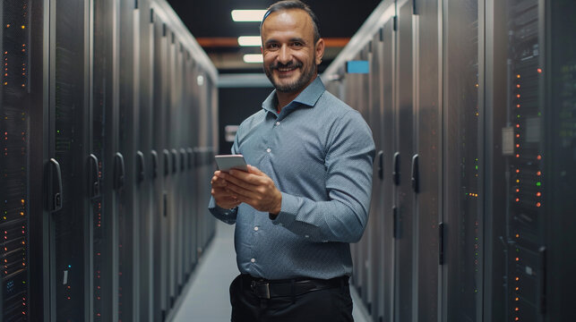 Male IT professional with tablet.