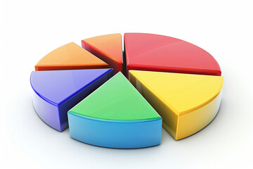 Obraz premium Pie chart illustrating the diversification of investments, financial planning, and the allocation of funds across various asset types