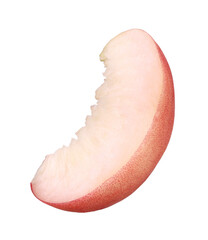 slices pink peach fruit isolated, transparent PNG, PNG format, Japanese Peach