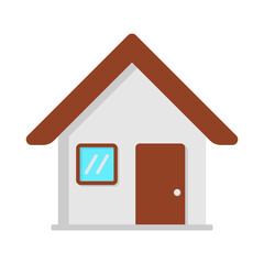 Home Flat Icon. Pixel Perfect. For Mobile and Web. House icon, Home sign. Isolated on white background. Vector illustration.