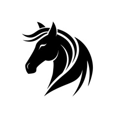 horse head  black silhouette vector design