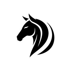horse head  black silhouette vector design