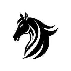 horse head  black silhouette vector design