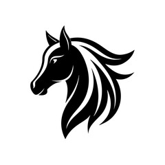 horse head  black silhouette vector design