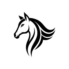 horse head  black silhouette vector design