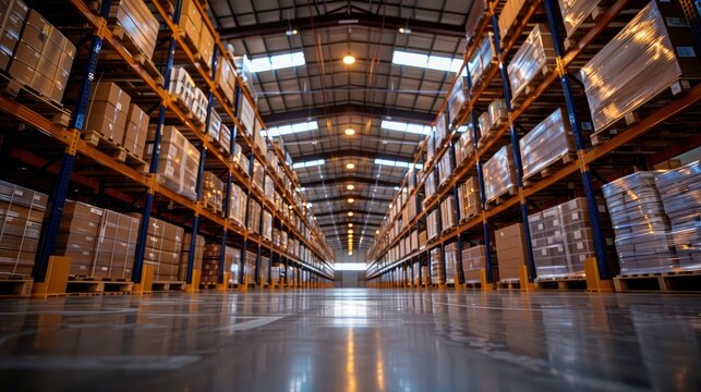 A warehouse equipped with advanced security systems to protect inventory. The logistics technology reduces the risk of theft and loss.