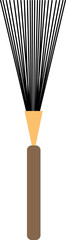 Garden broom vector. Gardening tools flat illustration.