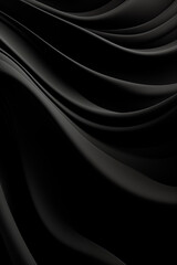 Obraz premium An abstract black texture featuring smooth, flowing waves, creating a sleek and elegant design with a modern and minimalist aesthetic, characterized by glossy gradients and dynamic curves.