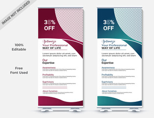Modern business roll-up banner editable template 