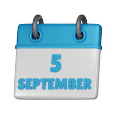 5 September calendar 3d icon