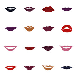 A set of female lips. A set of mouth animations. Different variants of the mouth with lips.