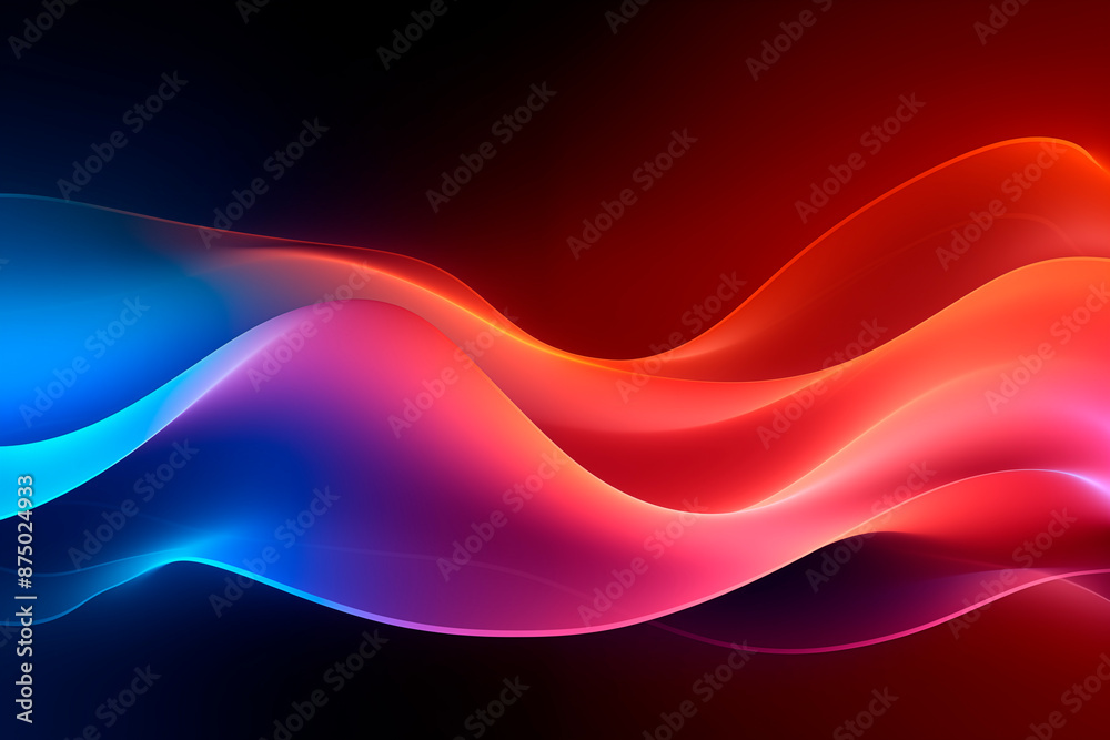 Wall mural a vibrant abstract background with glowing liquid color waves, blending smoothly in a dynamic and fl