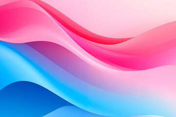 Obraz premium An abstract background featuring smooth, flowing waves of pink and blue colors, creating a vibrant and dynamic gradient design.