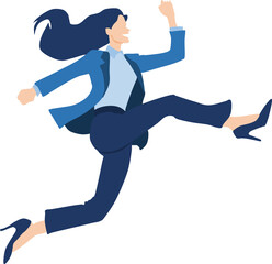 ジャンプするビジネスウーマンのイラスト