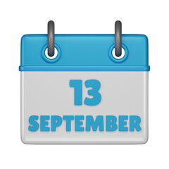 13 September calendar 3d icon