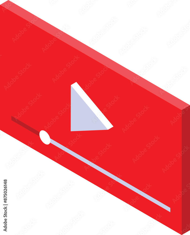 Poster red video player interface showing a loading progress bar