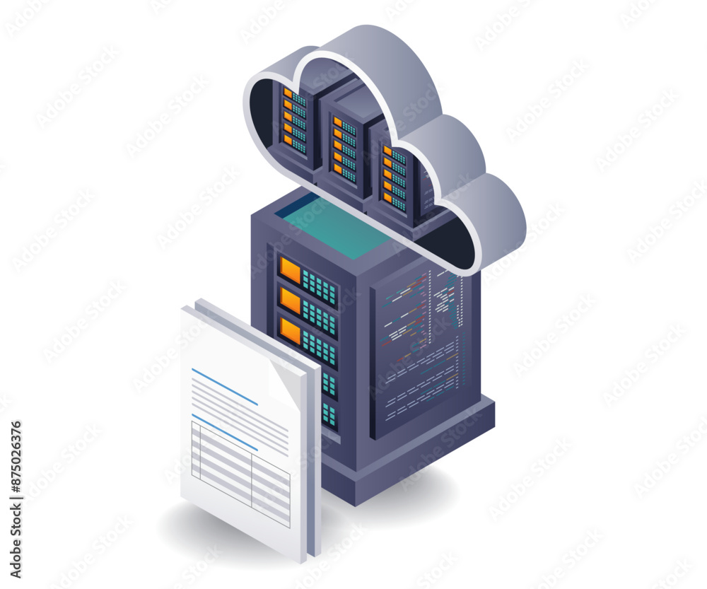 Leinwandbilder cloud server storage solutions for computer data