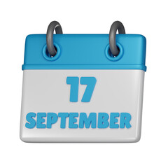 17 September calendar 3d icon