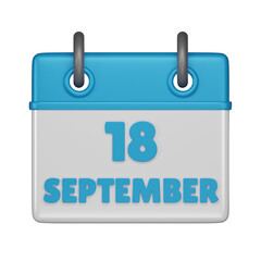 18 September calendar 3d icon