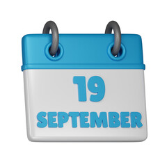 19 September calendar 3d icon