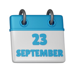 23 September calendar 3d icon