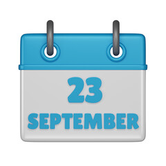23 September calendar 3d icon