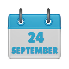 24 September calendar 3d icon