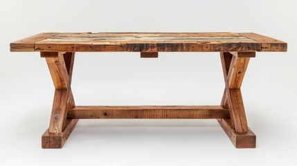 Reclaimed Wood Table ,minimal, isolate white background